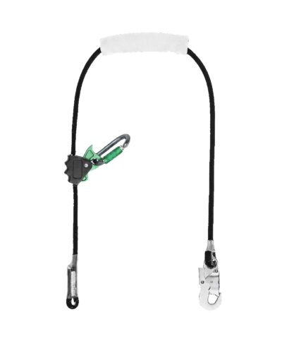 Halteseil aus Kernmantelseil 2 m – EN 358 | Verstellbares Positionierungsseil mit Einhandkarabiner, Schutzschlauch und inkl. Karabiner Trilock
