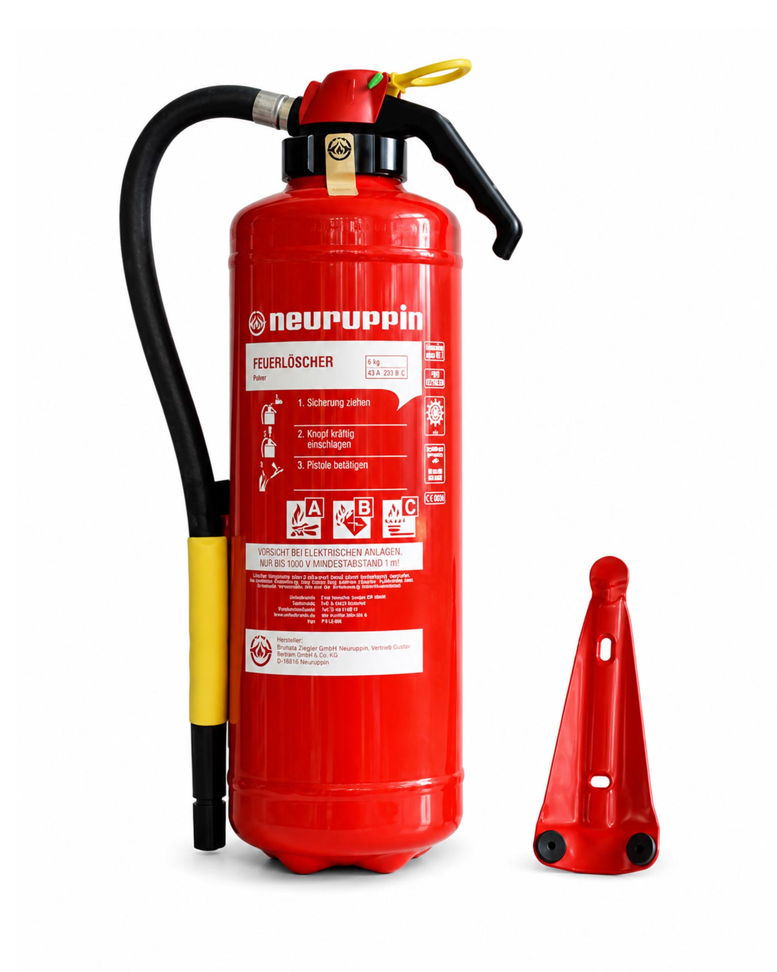 Neuruppin Pulverfeuerlöscher PG 6 AS 6 kg | 55A 233B C | ABC-Aufladelöscher